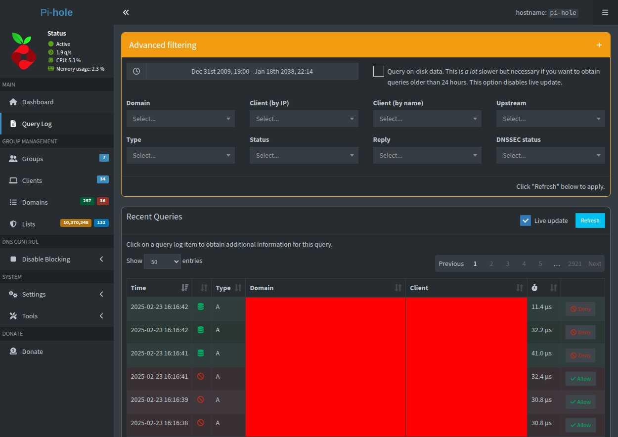 Pi-hole_Interface_Query_Log