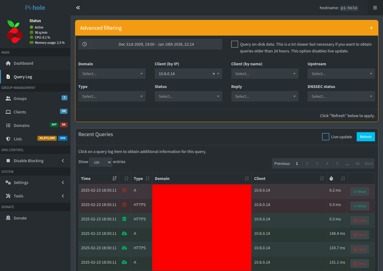 Pi-hole_Interface_Query_Log_WireGuard_Client